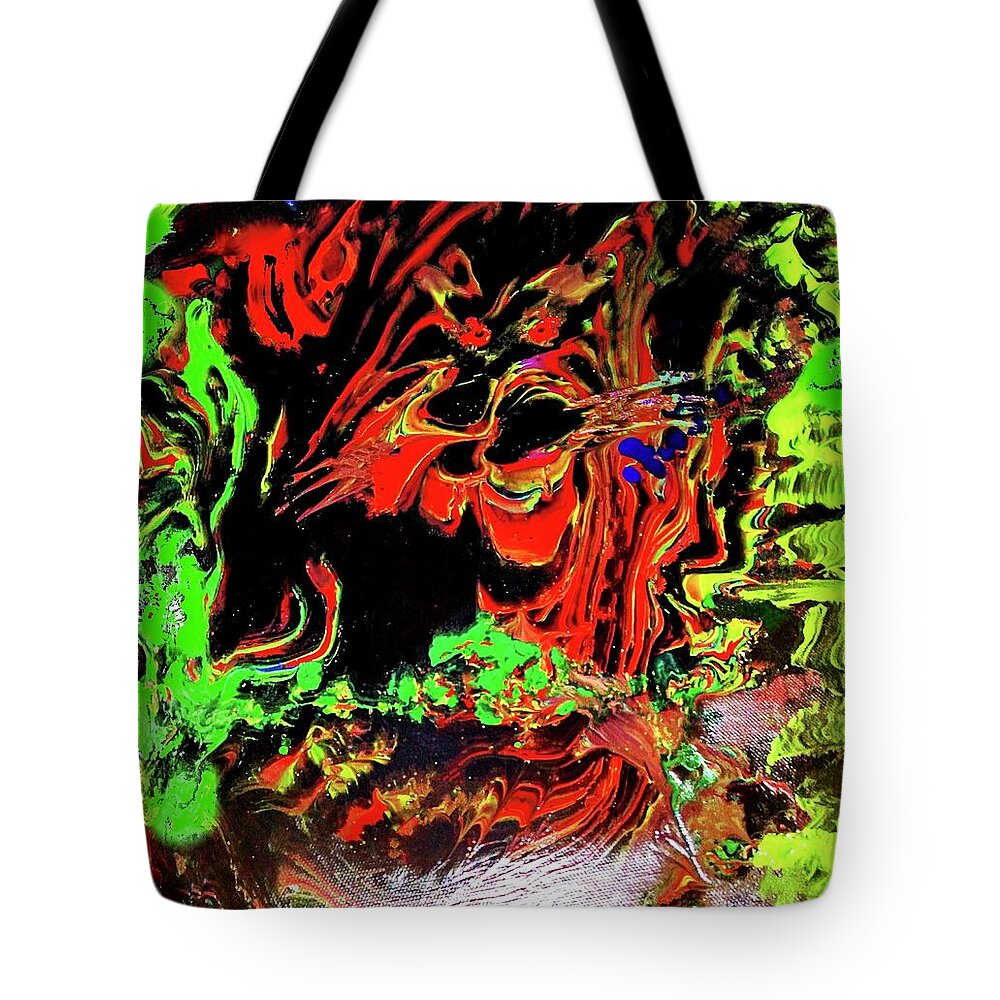 Tiger Tote Bag featuring the painting Tiger Savvy by Anna Adams