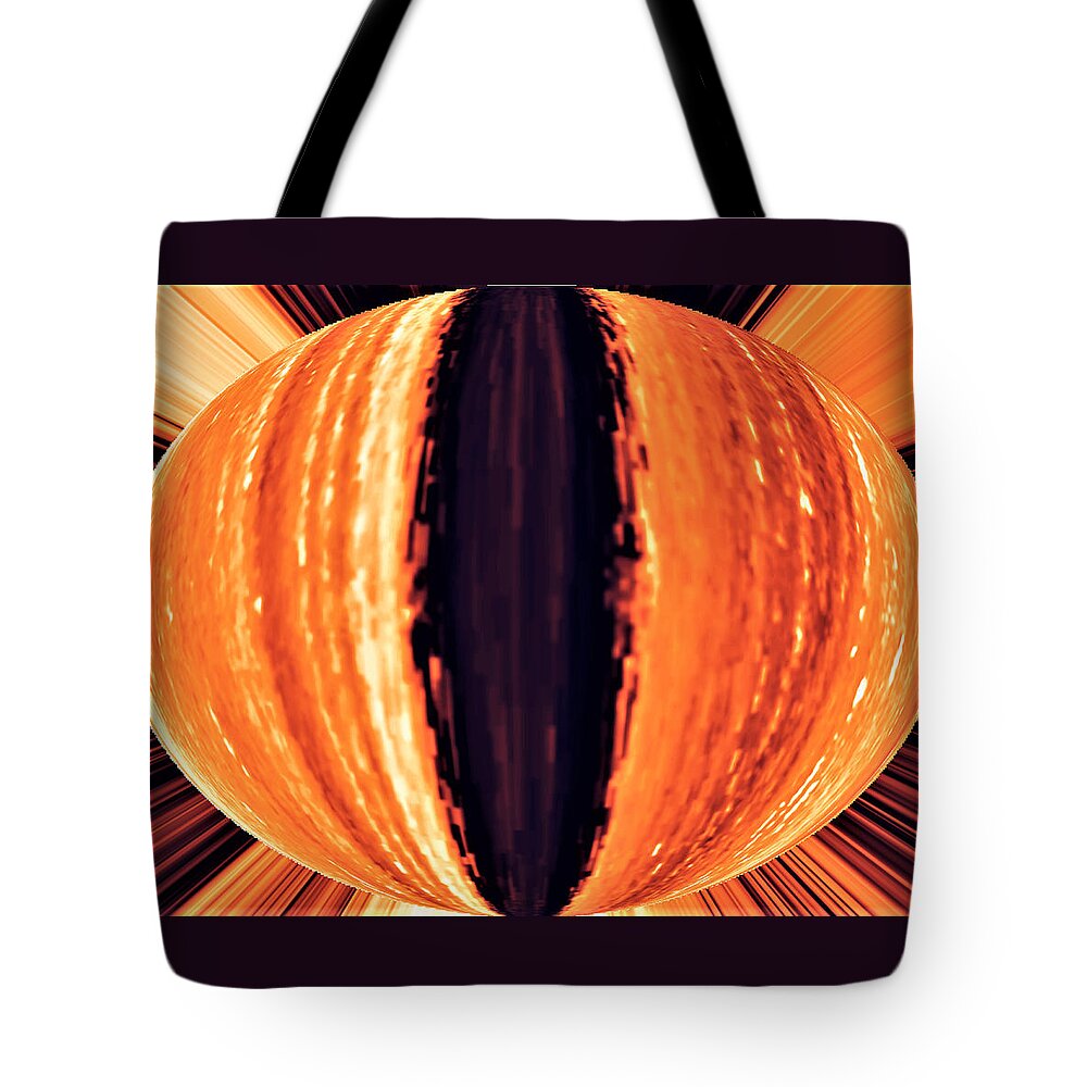 Tiger Eye Tote Bag featuring the digital art Tiger's Eye by Ronald Mills