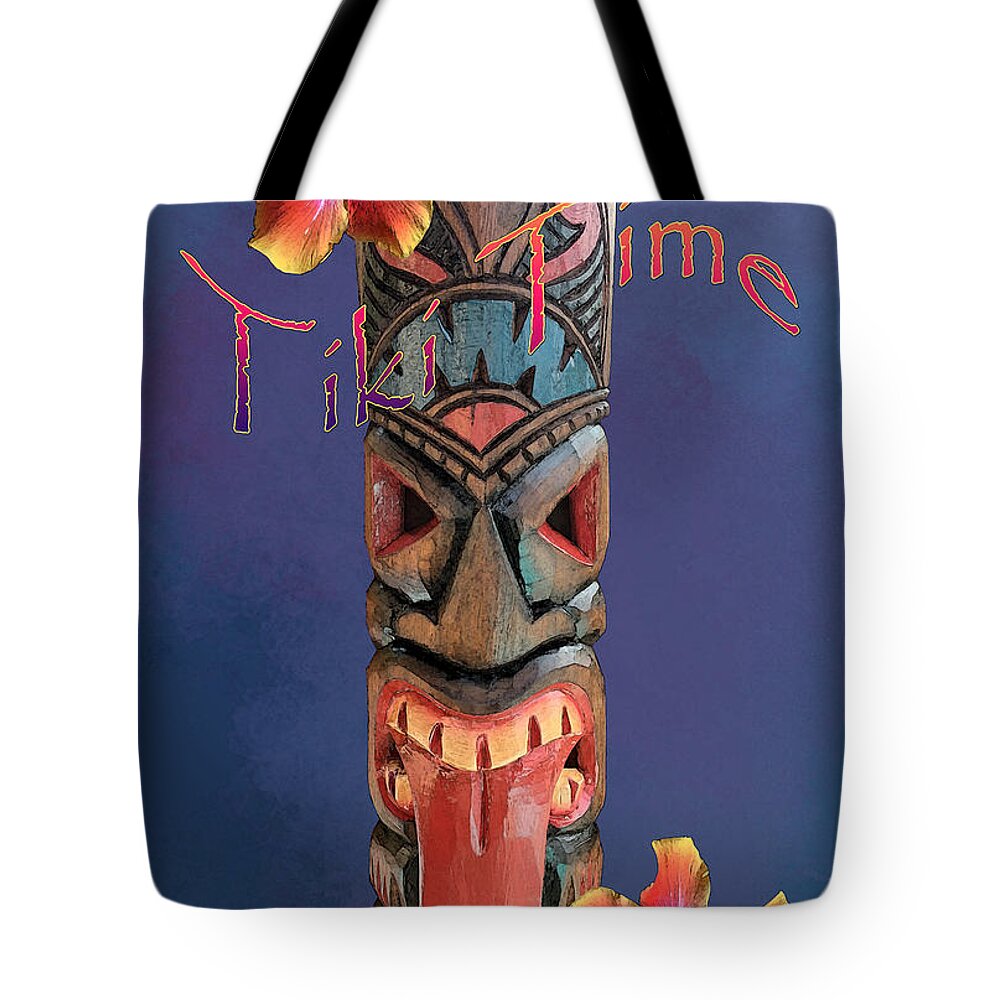 Tiki Tote Bag featuring the photograph Tiki Time - Purple by Anthony Jones
