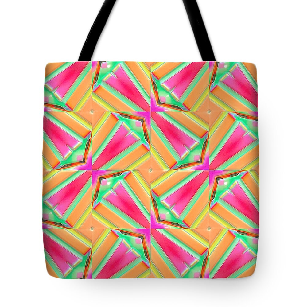 Seamless Tile Tote Bag featuring the digital art Tile 0004 by Manny Lorenzo