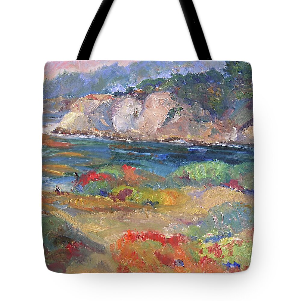 Timber Cove Tote Bag featuring the painting Timber Cove in Fall by John McCormick