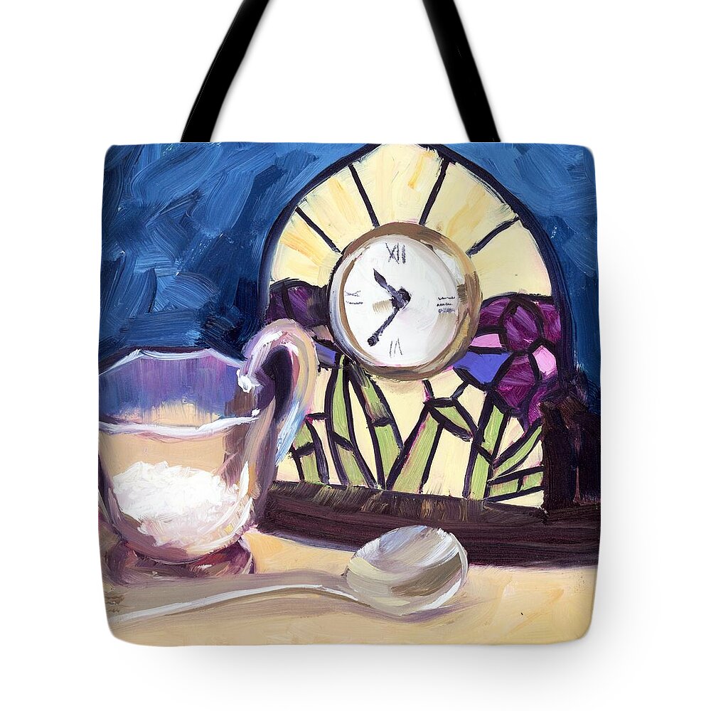 Spoon Tote Bag featuring the painting Time for Sugar by Alice Leggett
