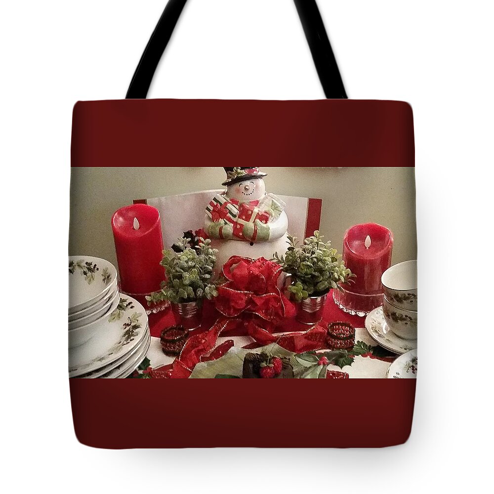 Christmas Tote Bag featuring the photograph Time to Unpack Christmas Dishes by Nancy Ayanna Wyatt
