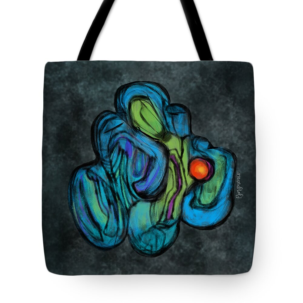 Time Travel Tote Bag featuring the digital art Time travel by Ljev Rjadcenko