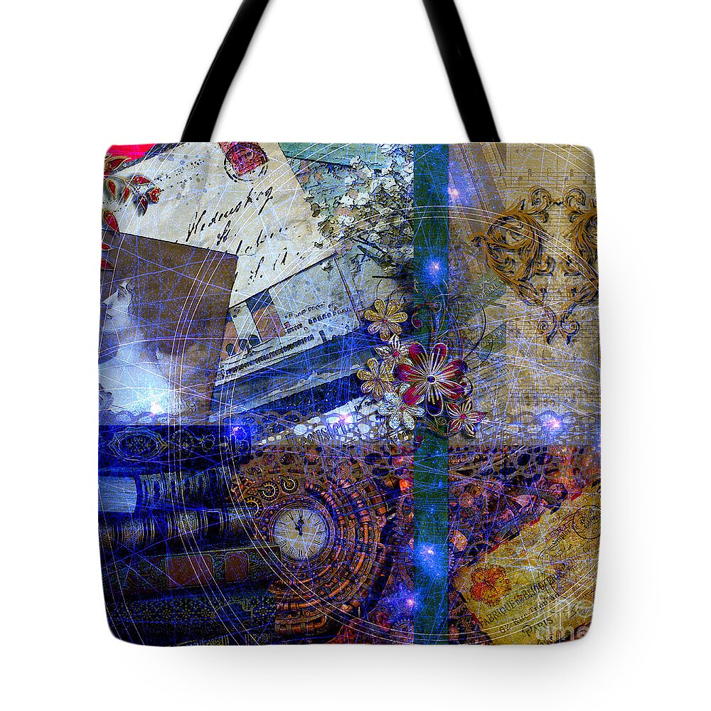 Timetravel Tote Bag featuring the digital art Time Travel - Variation #1 by Tina Mitchell
