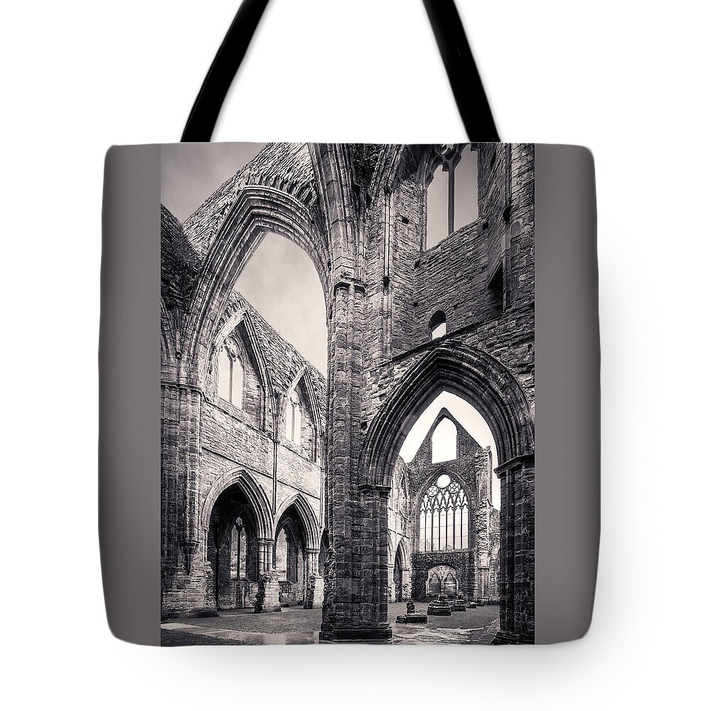 Tintern Abbey Tote Bag featuring the photograph Tintern Abbey, Wye Valley, Wales by Peter Boehringer