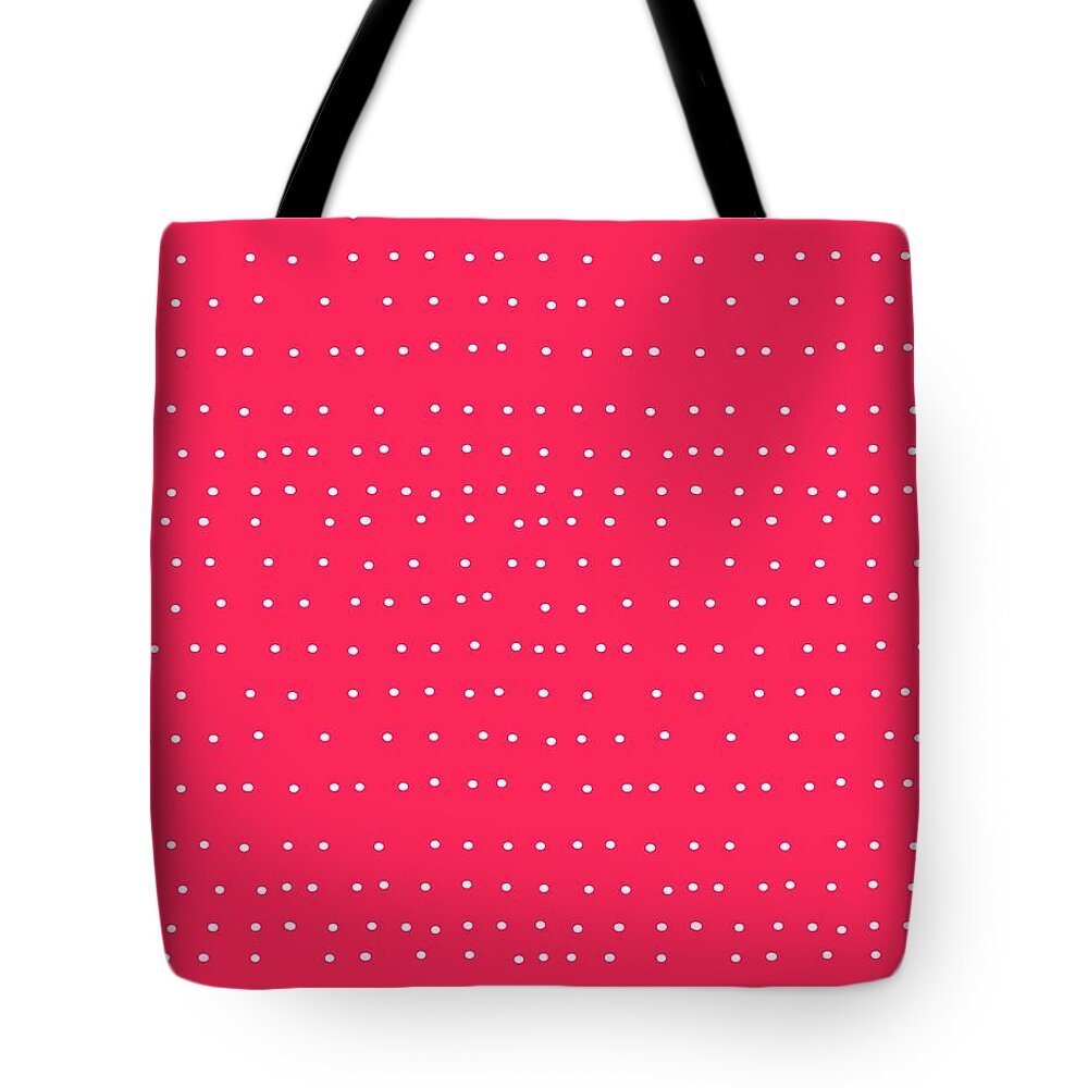 Whimsical Tote Bag featuring the digital art Tiny White Dots Red by Ashley Rice