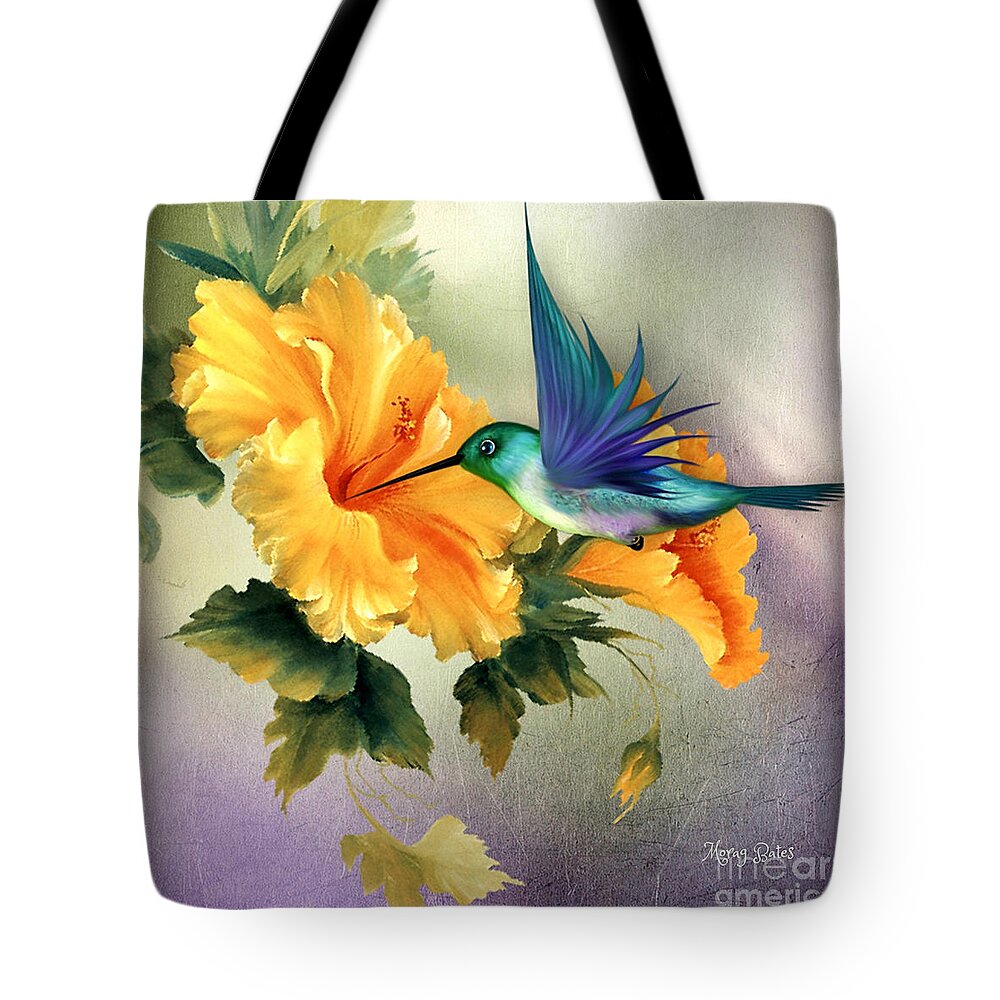 Hummingbird Tote Bag featuring the digital art Tiny Wings #1 by Morag Bates