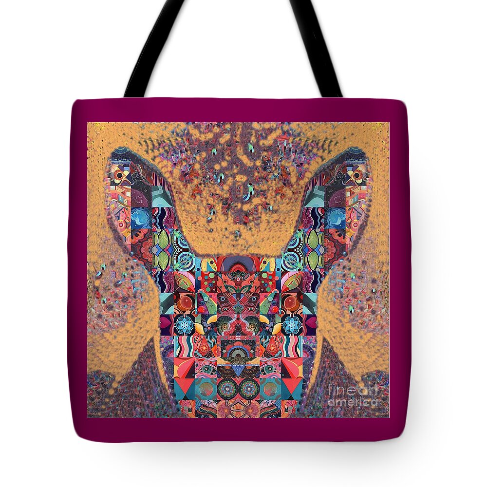 Tjod Wild Hare By Helena Tiainen Tote Bag featuring the painting TJOD Wild Hare by Helena Tiainen