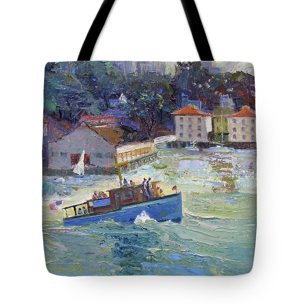 Golden Gate Tote Bag featuring the painting To the Gate and Back by John McCormick