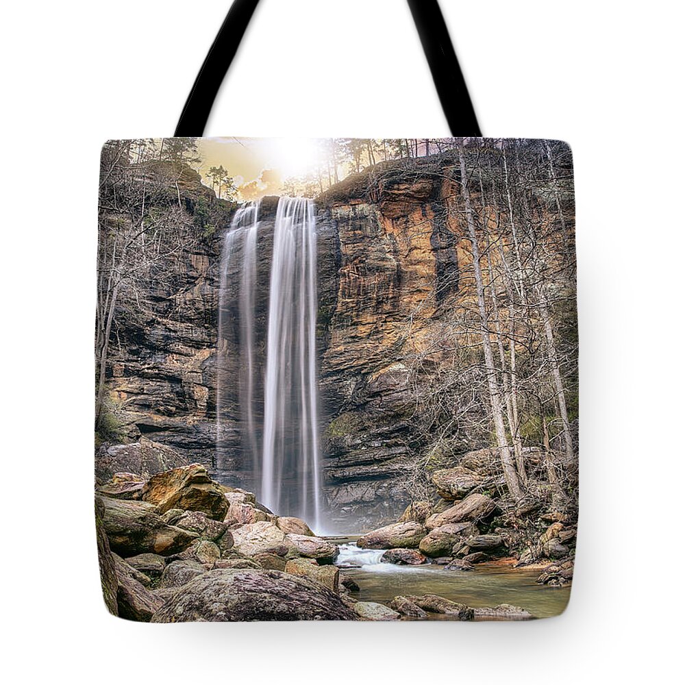 Toccoa Tote Bag featuring the photograph Toccoa Falls by Anna Rumiantseva