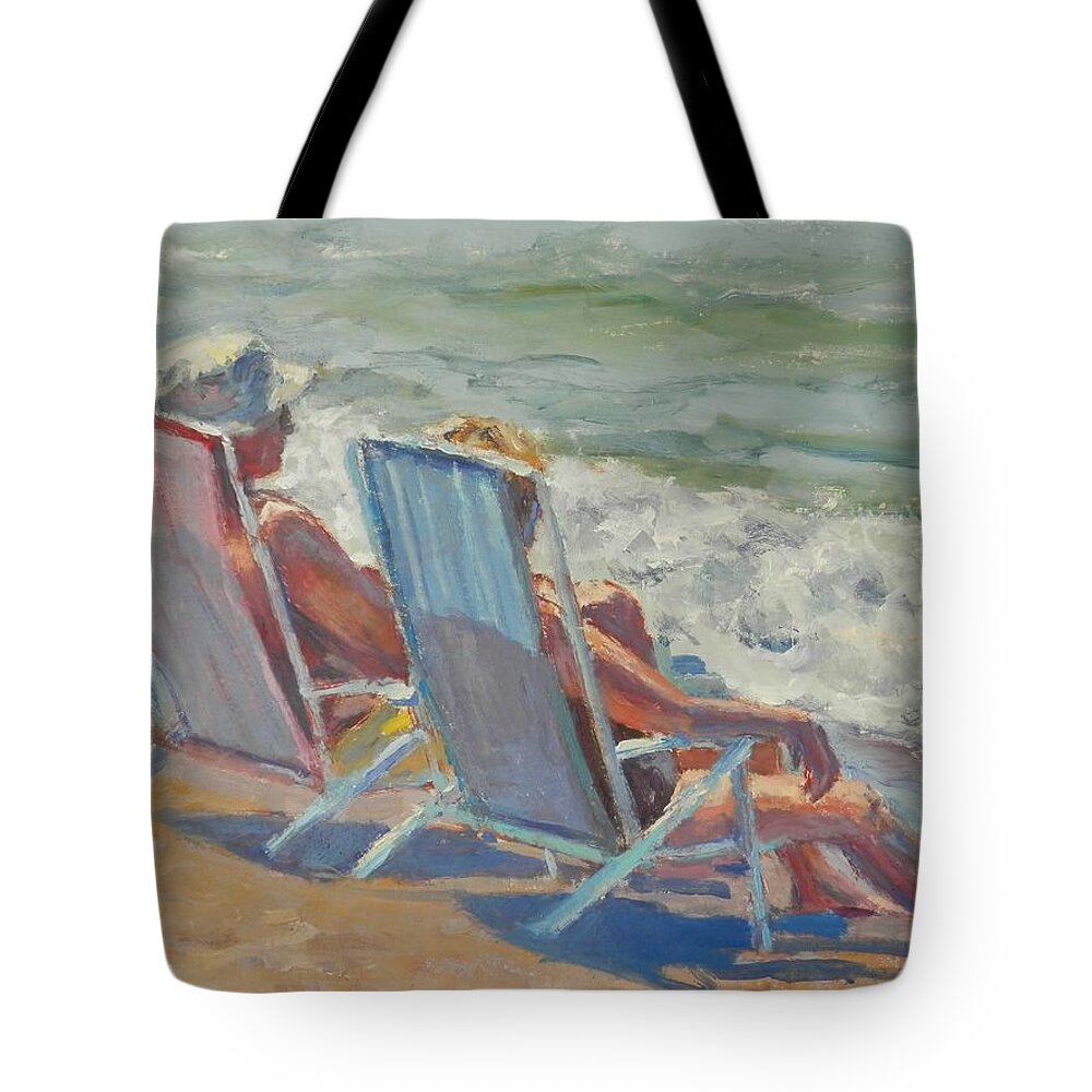 Nature Tote Bag featuring the painting Toes in the Water by Michael Camp