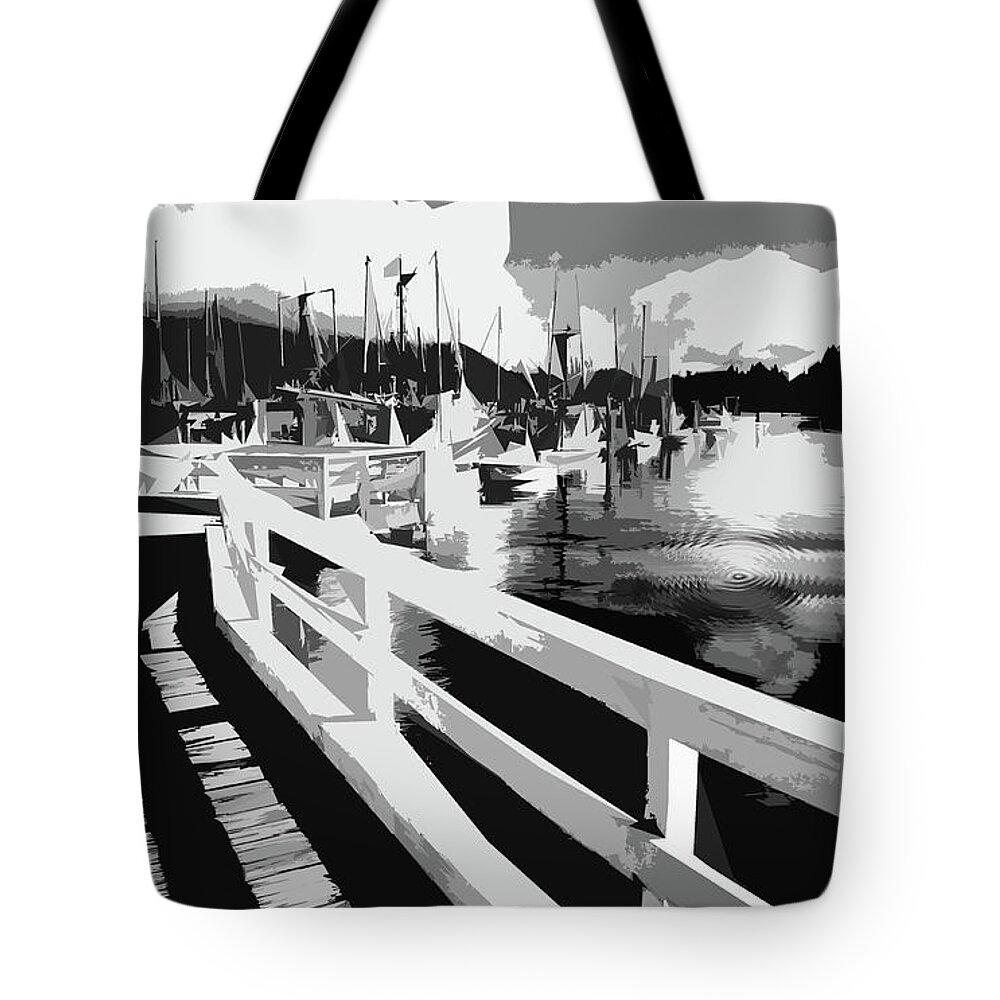 Tofino Tote Bag featuring the photograph Tofino dock by John Bartosik