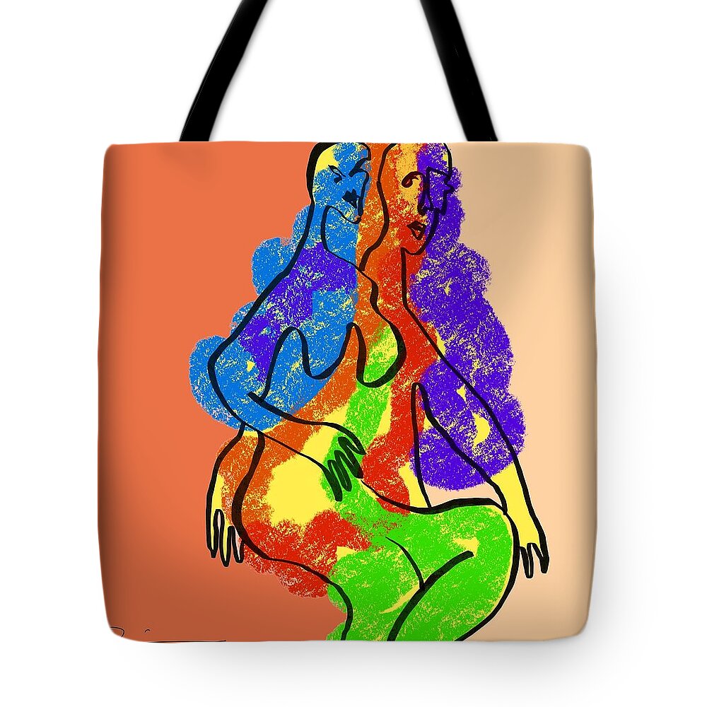 Quiros Tote Bag featuring the digital art Together 3 by Jeffrey Quiros