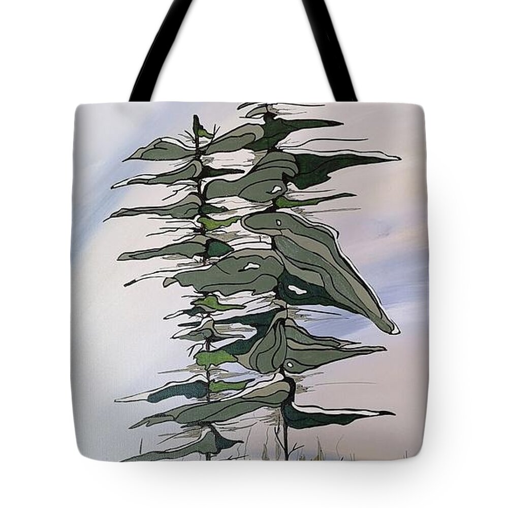 Tree Tote Bag featuring the painting Together SOLD by Pat Purdy