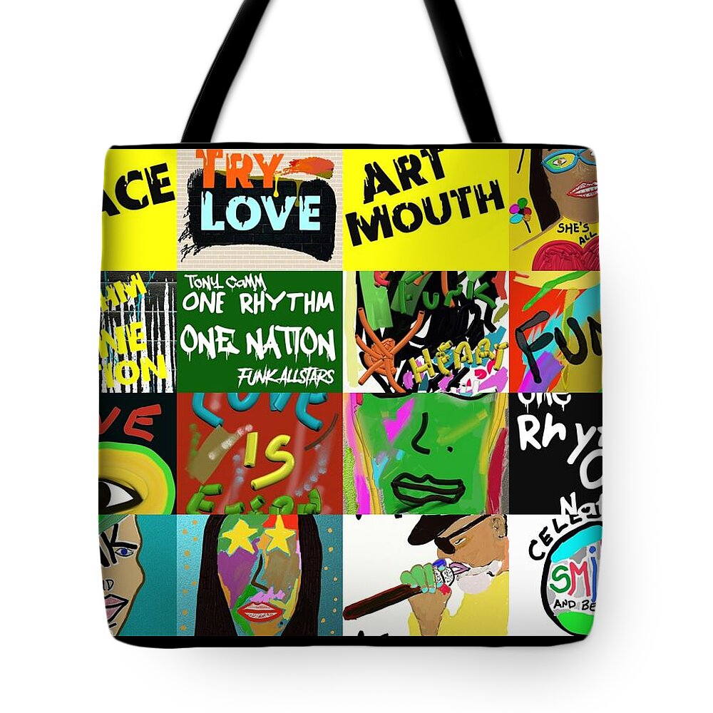 Art Tote Bag featuring the digital art Tony Art Collage by ToNY CaMM