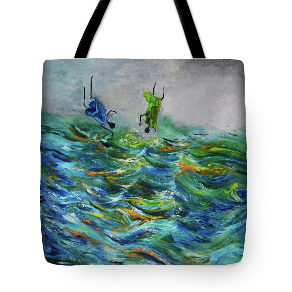 Political Tote Bag featuring the mixed media Tossed by Anitra Boyt