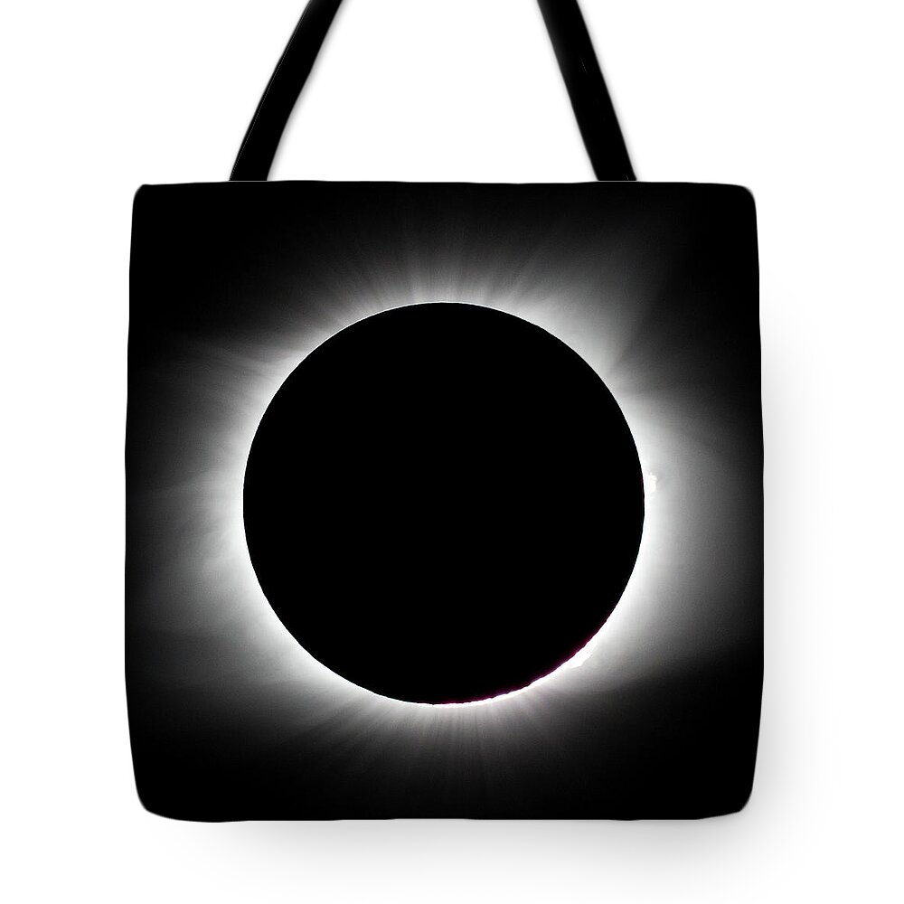 Solar Eclipse Tote Bag featuring the photograph Total Solar Eclipse by David Beechum