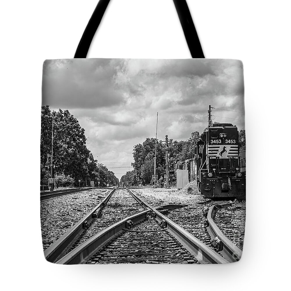 Railroads Tote Bag featuring the photograph Tracks by DB Hayes