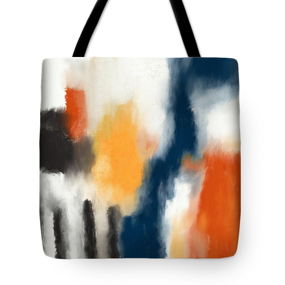 Abstract Tote Bag featuring the painting Trading Places- Art by Linda Woods by Linda Woods