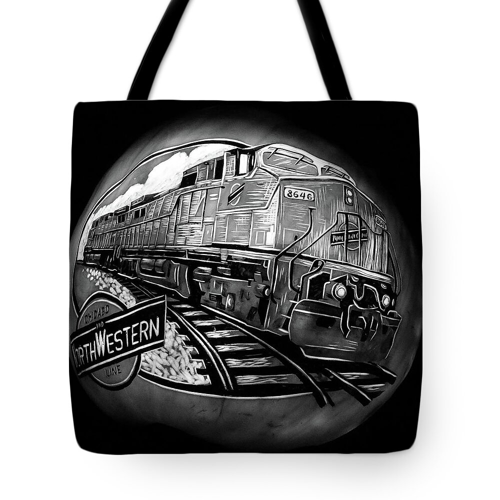 Train Tote Bag featuring the photograph Train BW by Stuart Manning