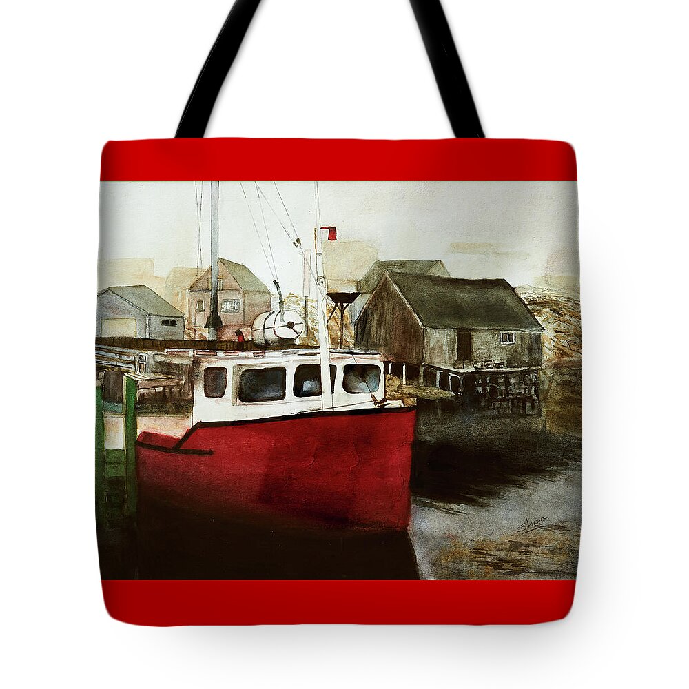 Sher Nasser Artist Tote Bag featuring the painting Tranquility Watercolor Painting by Sher Nasser Artist