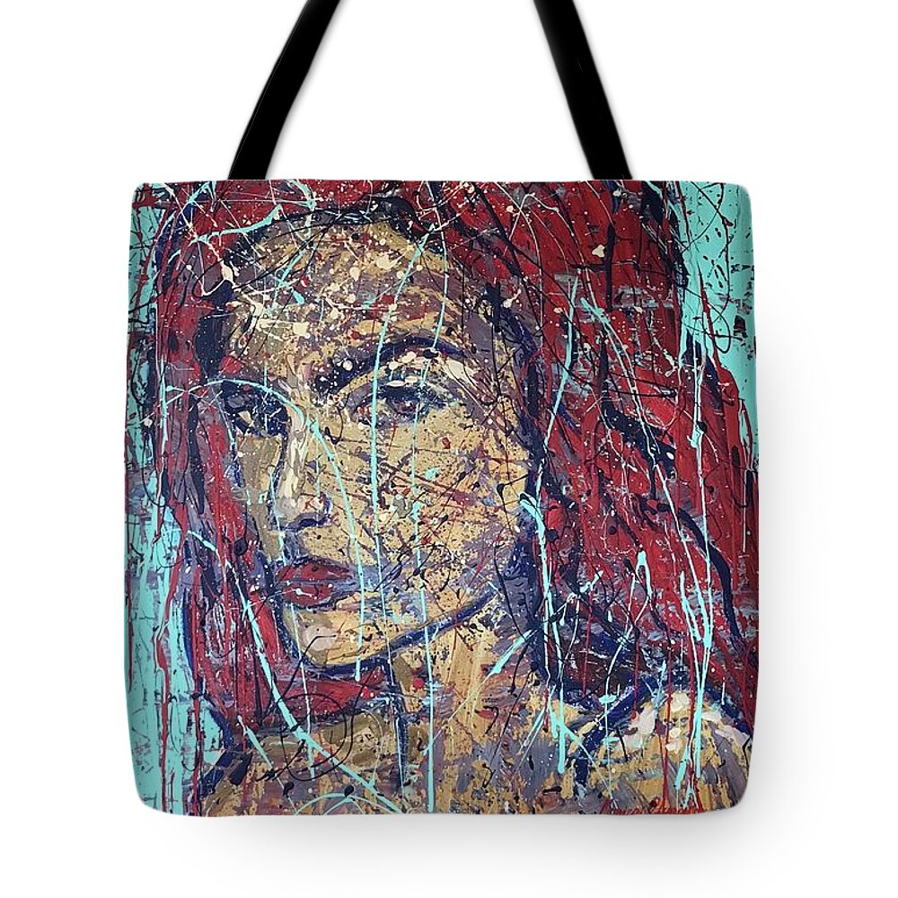 Expressionism Tote Bag featuring the painting Transmuting by Monica Elena