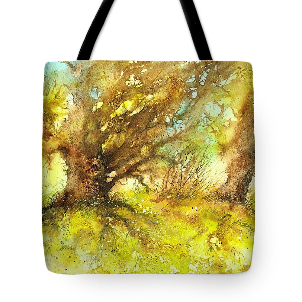 Tree Tote Bag featuring the painting Trees by Nataliya Vetter