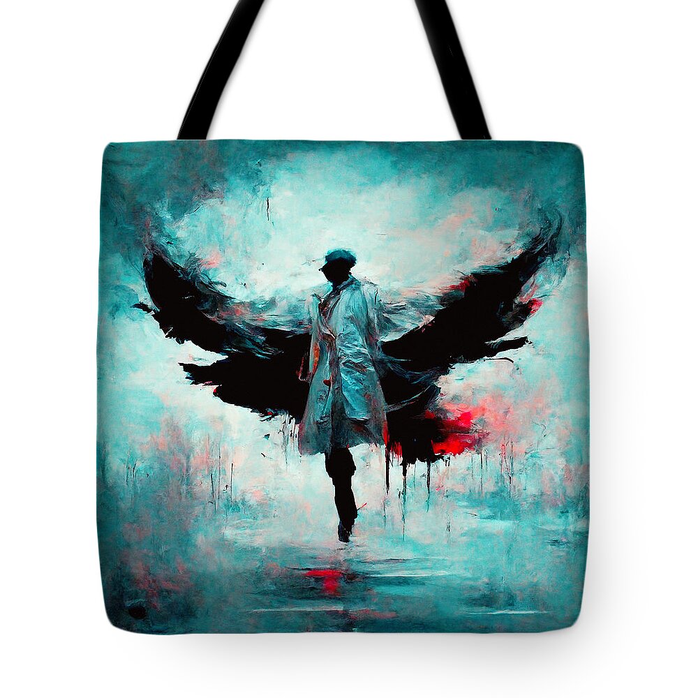 Trenchcoats Tote Bag featuring the digital art Trenchcoats #3 by Craig Boehman