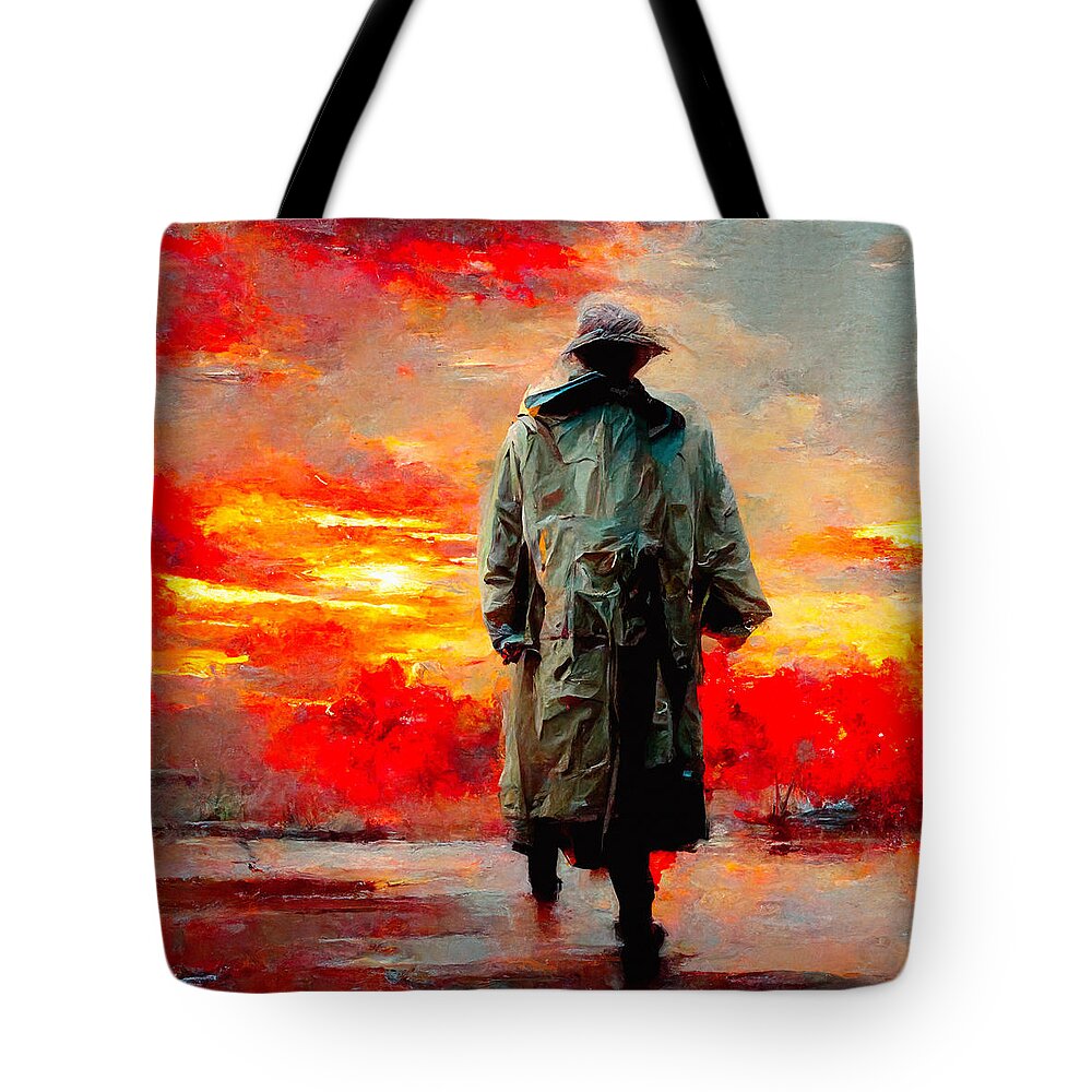 Trenchcoats Tote Bag featuring the digital art Trenchcoats #6 by Craig Boehman