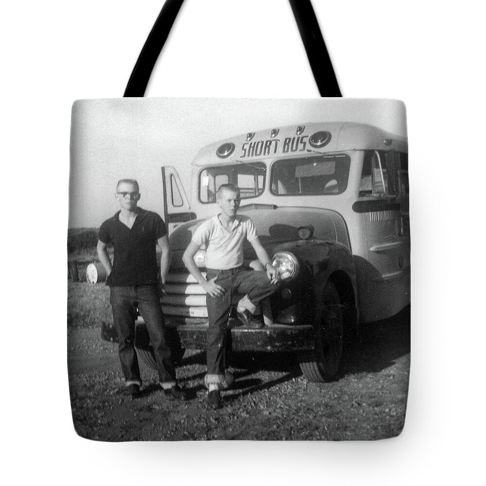 School Bus Tote Bag featuring the photograph Trend Setters by Unknown