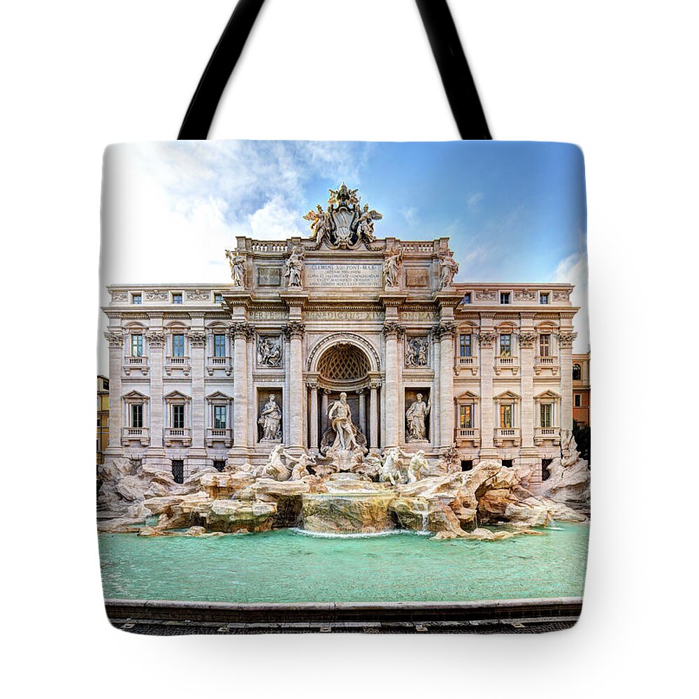 Trevi Fountain Tote Bag featuring the photograph Trevi Fountain Rome Full by Weston Westmoreland