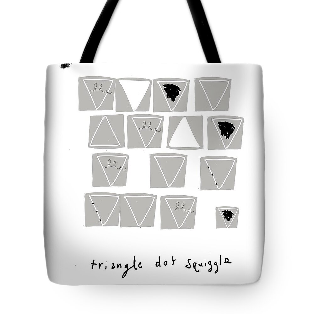 Triangles Tote Bag featuring the digital art Triangle Dot Squiggle by Ashley Rice
