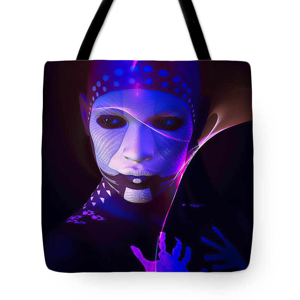 Tribal Tote Bag featuring the digital art TribalEssence x by Shadowlea Is
