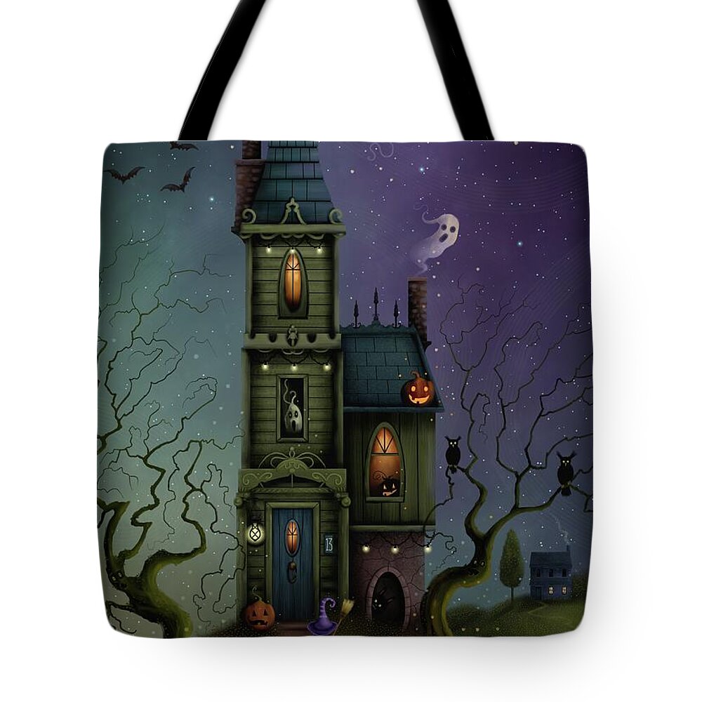 Halloween Tote Bag featuring the painting Trick or Treat by Joe Gilronan