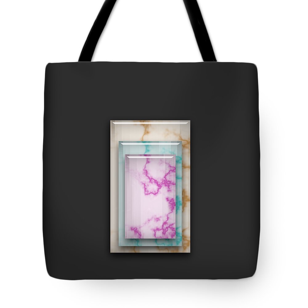 Marble Tote Bag featuring the mixed media Triple Stack by Marvin Blaine