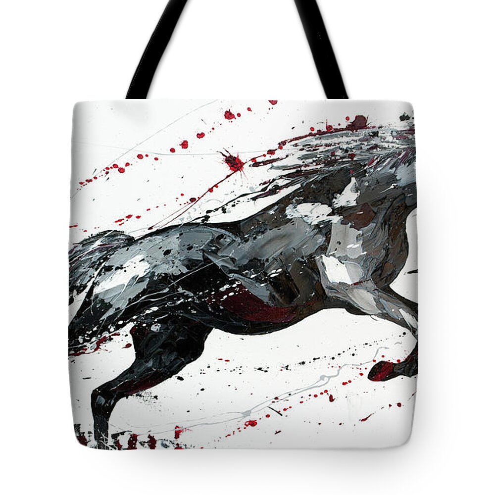 Dancing Horses Tote Bag featuring the painting Triumph by Penny Warden