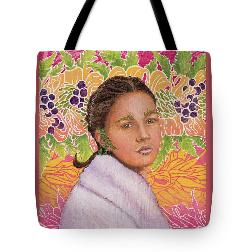 Pink Tote Bag featuring the painting Tropical Beauty by Sheilah Renaud
