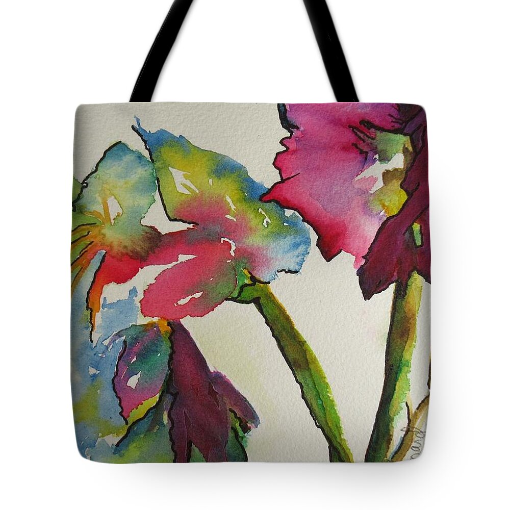 Flowers Tote Bag featuring the painting Tropical Bliss by Dale Bernard