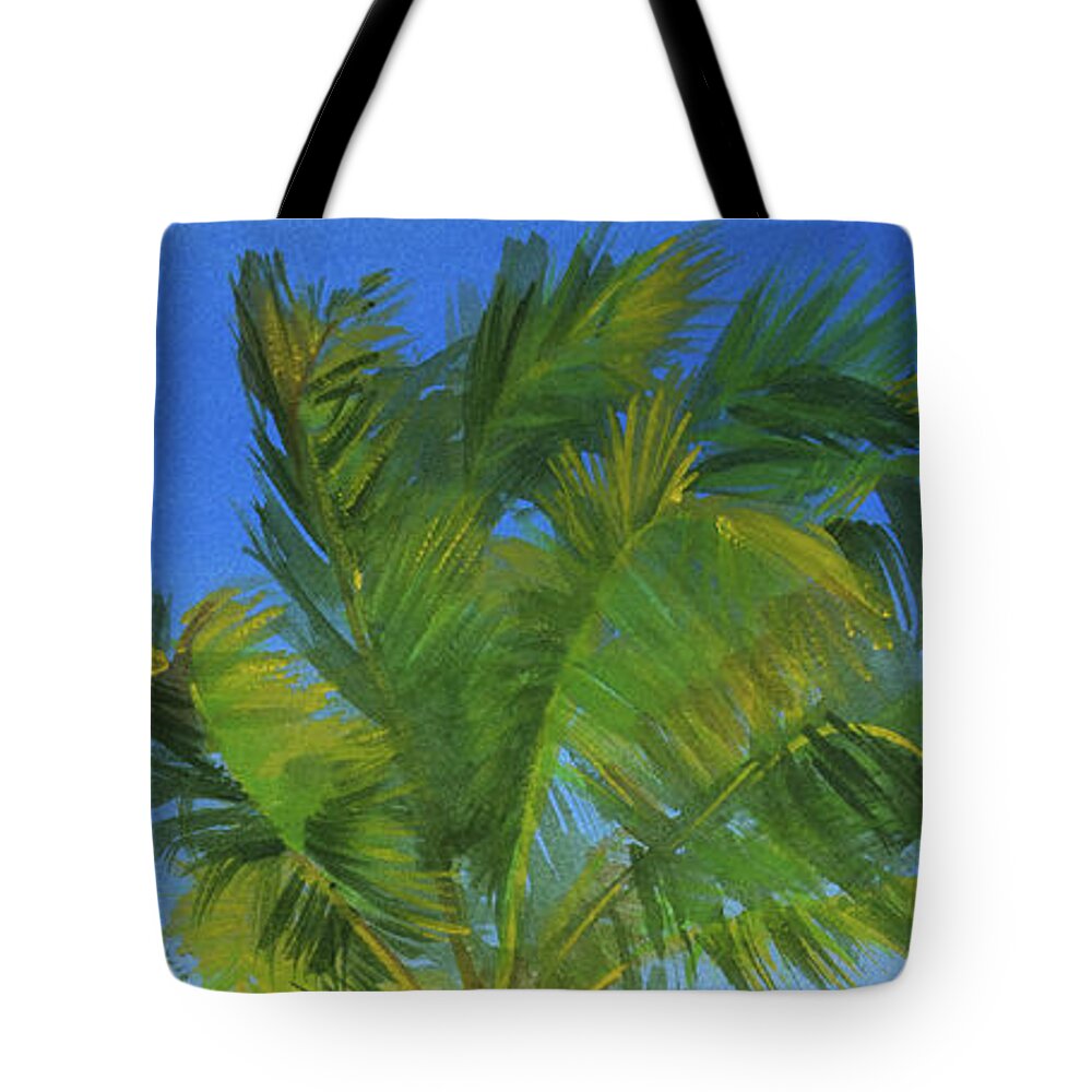 Tropical Tote Bag featuring the painting Tropical Breeze 2 by Jani Freimann
