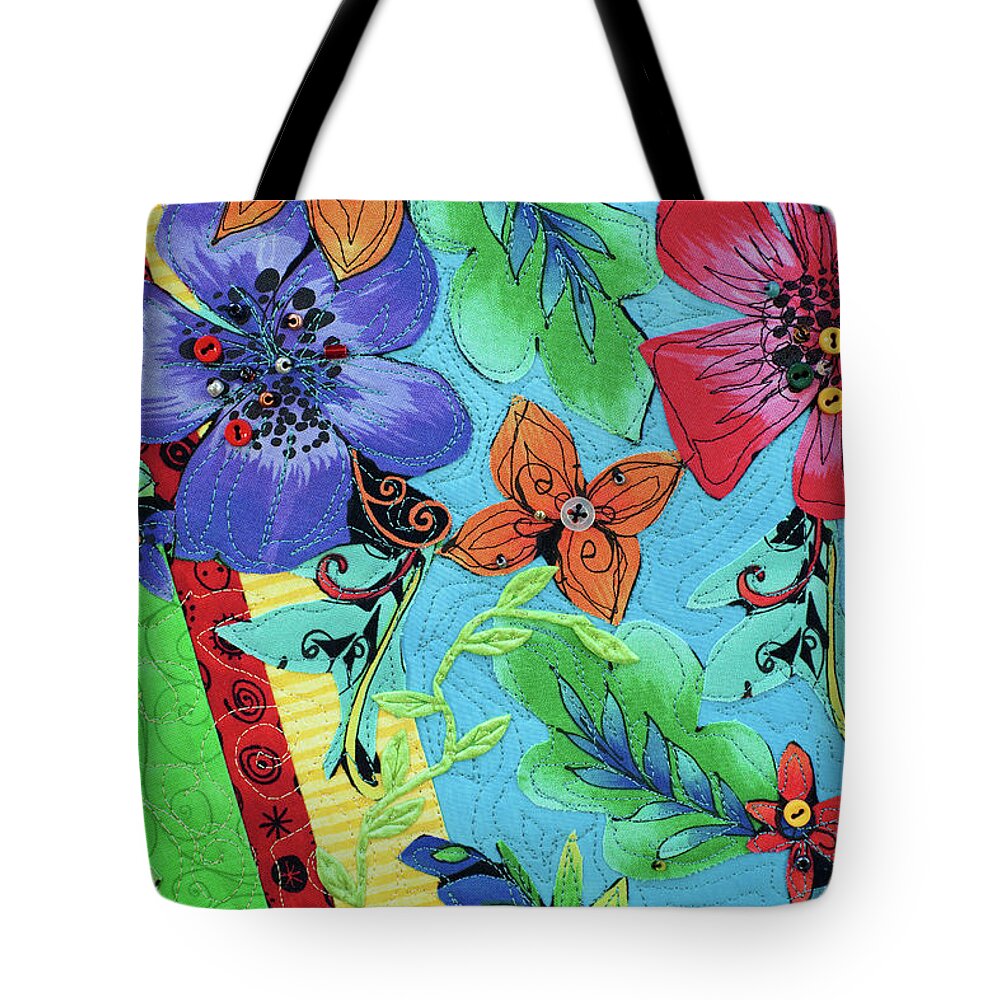 Tropical Breeze2 Tote Bag featuring the mixed media Tropical Breeze 2 by Vivian Aumond