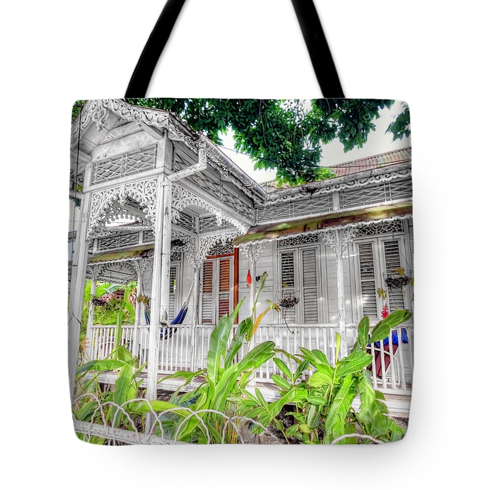 Trinidad Tote Bag featuring the photograph Tropical House by Nadia Sanowar