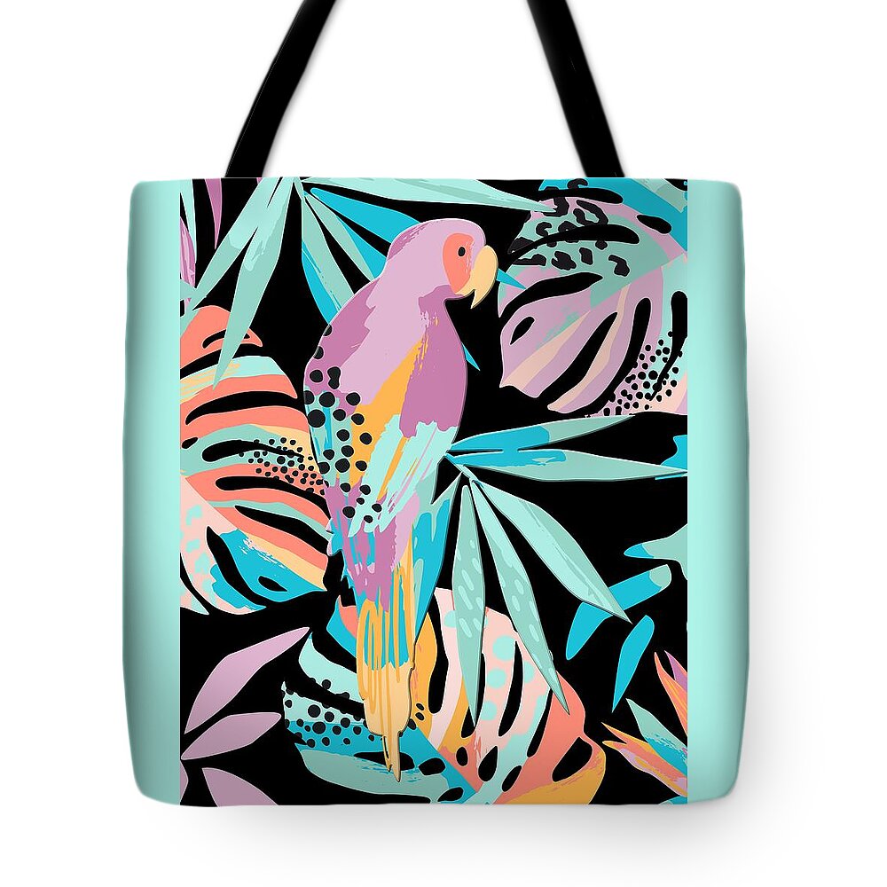 Macaw Tote Bag featuring the digital art Tropical Island Macaw by HH Photography of Florida