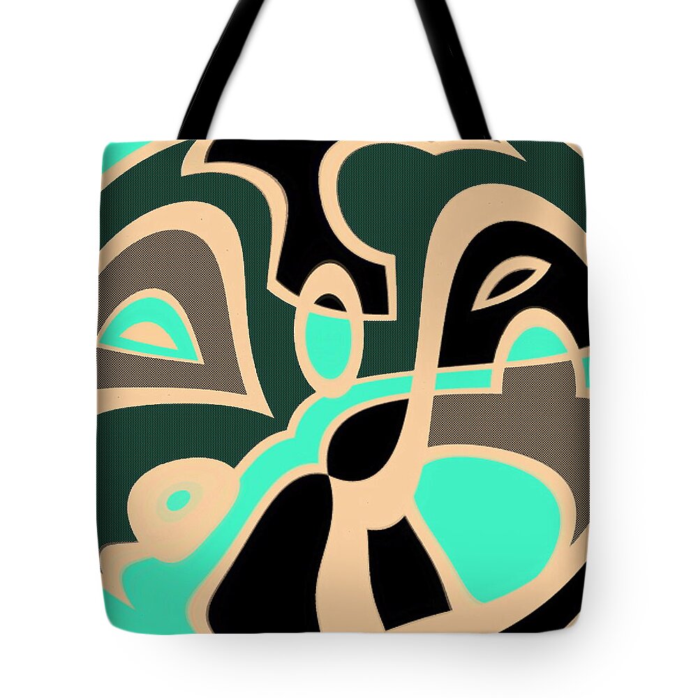Black Tote Bag featuring the digital art Troubled by Designs By L