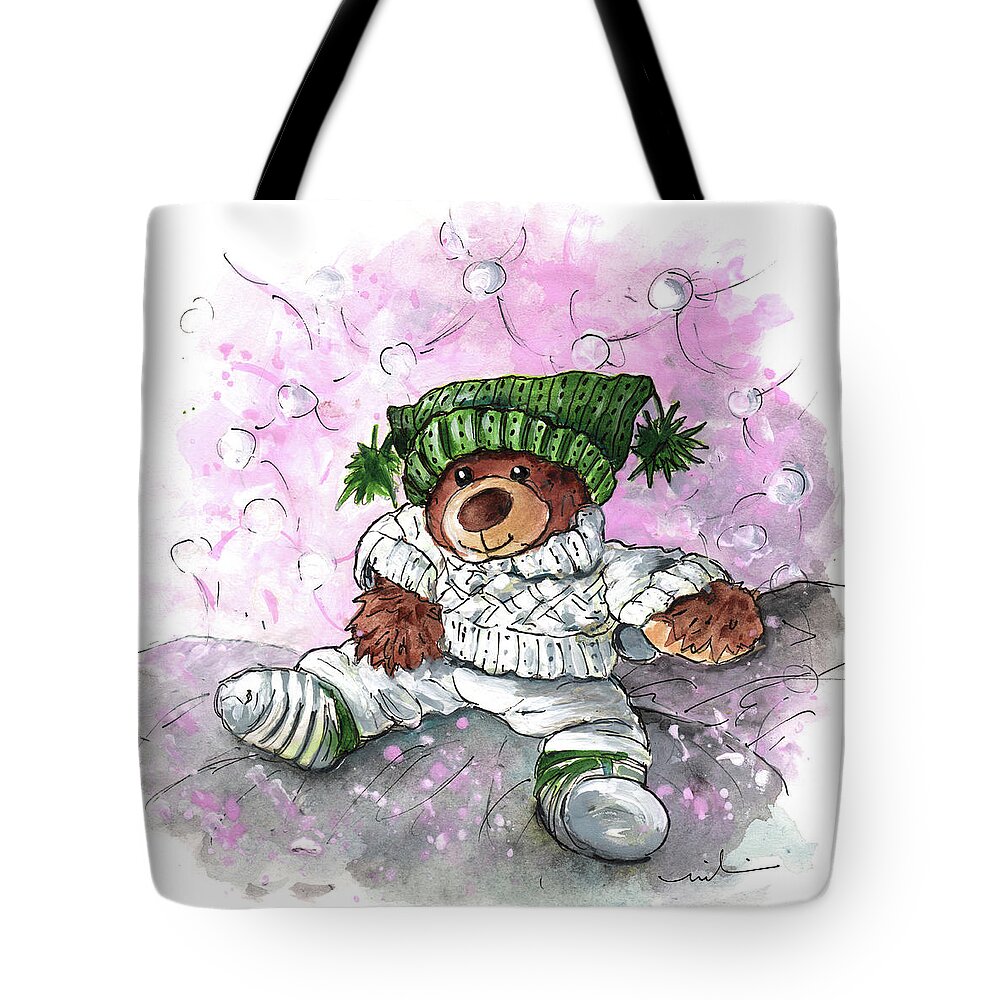Bears Tote Bag featuring the painting Truffle McFurry With Night Cap by Miki De Goodaboom