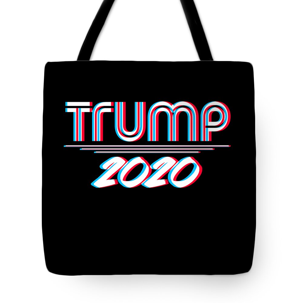 Republican Tote Bag featuring the digital art Trump 2020 3D Effect by Flippin Sweet Gear
