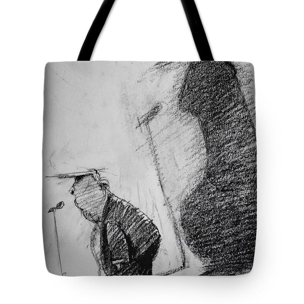 Donald Tote Bag featuring the painting Trump by Ylli Haruni