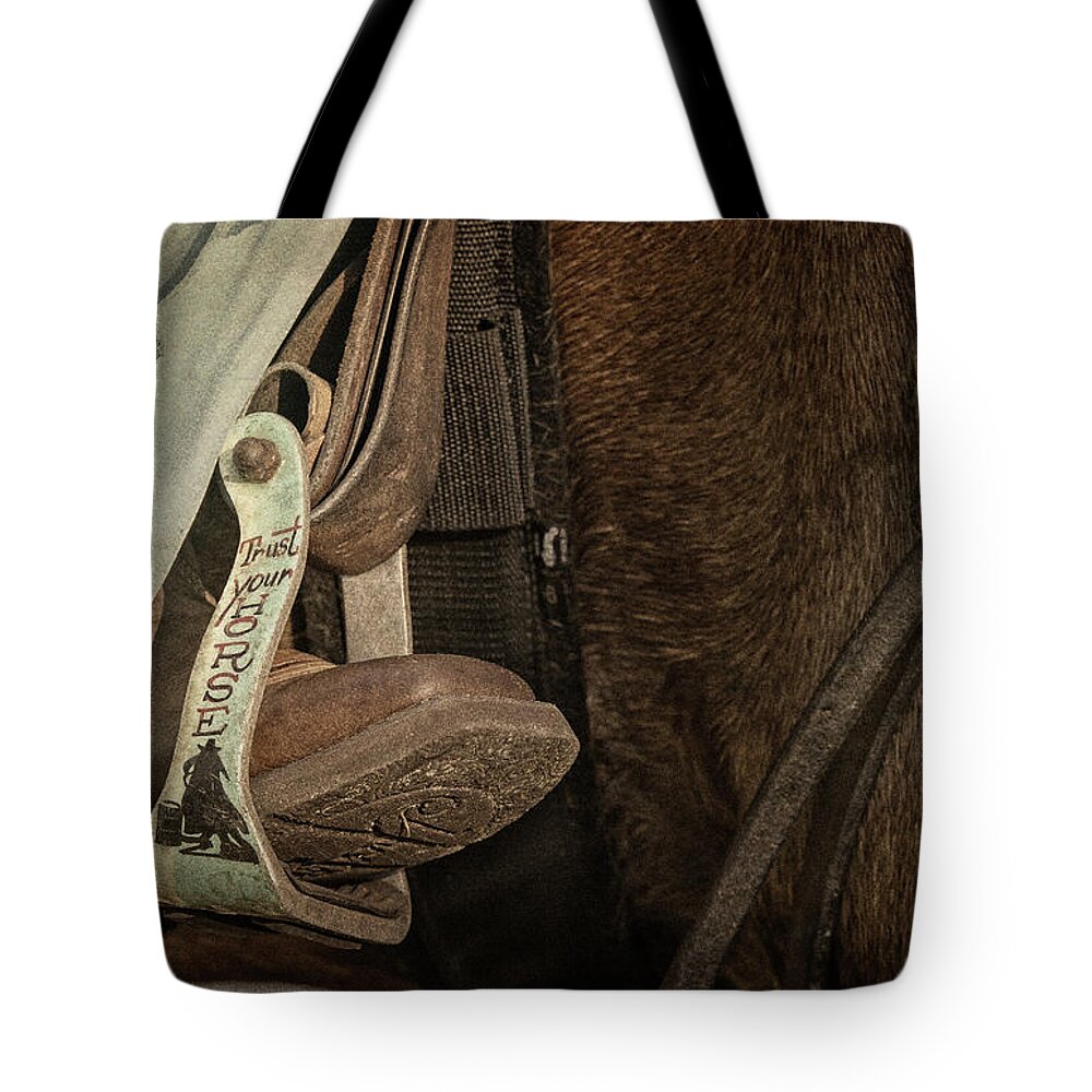 Horse Tote Bag featuring the photograph Trust Your Horse by M Kathleen Warren
