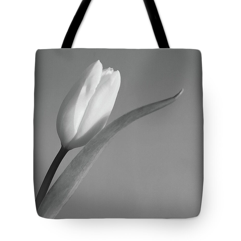 Art Tote Bag featuring the photograph Tulip II Black and White by Joan Han