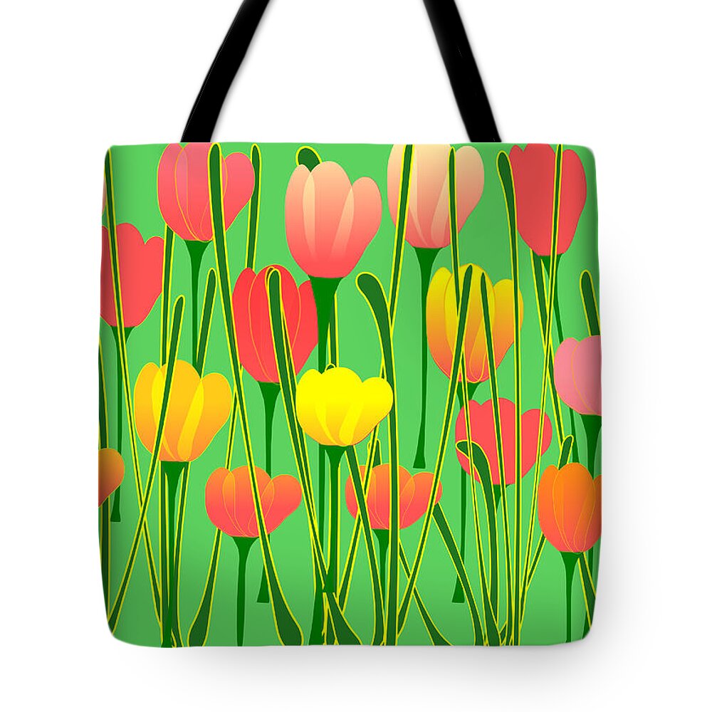 Malakhova Tote Bag featuring the digital art Tulips by Anastasiya Malakhova